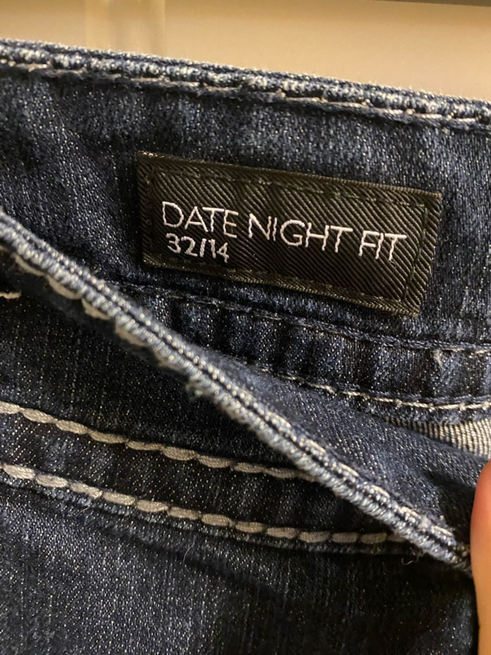 Nine West Jeans 32 14 Capri Length Dark Blue Date Night Fit Stretch Denim Bling - Picture 3 of 6